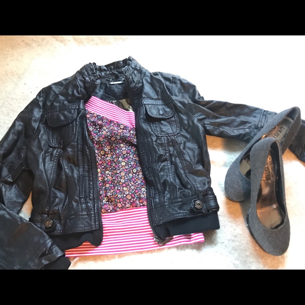 Vegan Leather girly bomber jacket